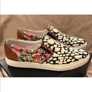 Coach floral and animal print slip on sneakers